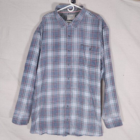 Flag & Anthem Westley Button Shirt Mens 4XLB Plaid Soft Blue Coral Vintage Fit - Picture 9 of 12